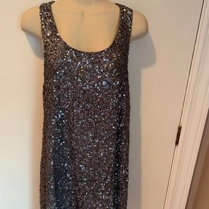 Alice + Olivia silver grey sequin dress